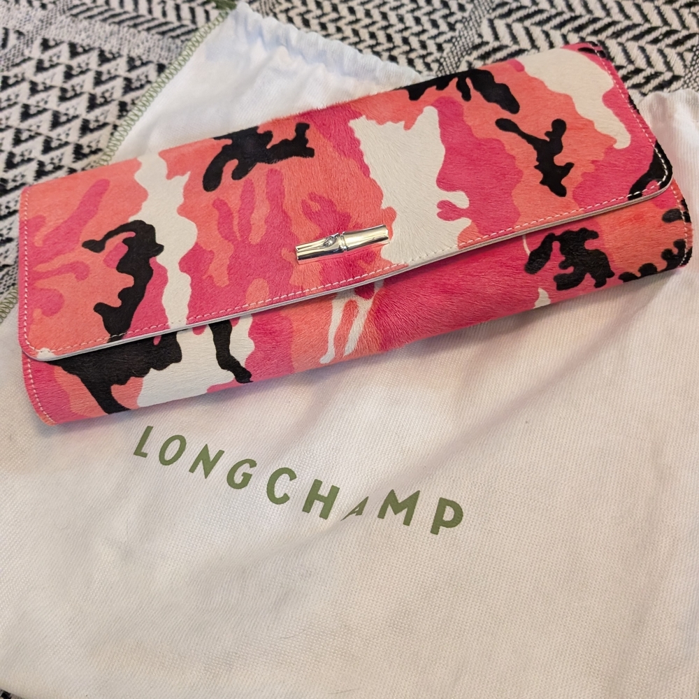 Longchamp Pink Camouflage Women's Clutch